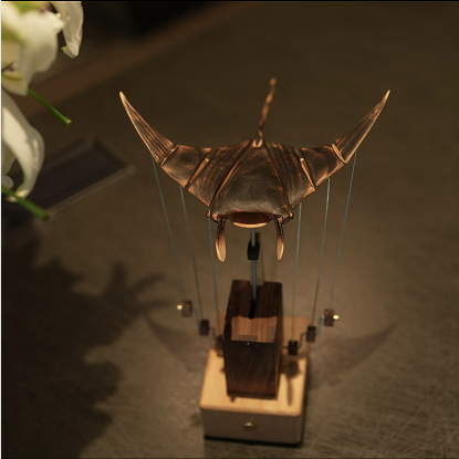 Wooden manta ray, automaton manta ray, manta ray music box, mechanical manta ray, decoration, wood art, statue, sculpture, home decor, wood carving, handmade, can be manually moved