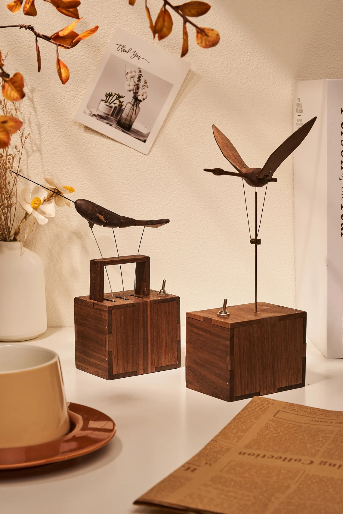 Wooden Swan, automata Swan, Music Box, Ornament, Bird Figurine, Wood art, Statue, Sculpture, Home Decor, Woodcarving, Handmade, Handcraft,Music is the poetry of birds