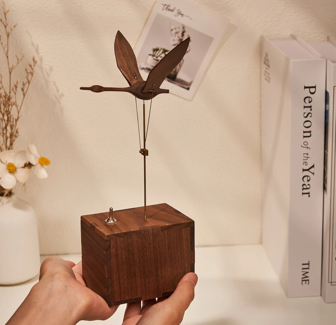 Wooden Swan, automata Swan, Music Box, Ornament, Bird Figurine, Wood art, Statue, Sculpture, Home Decor, Woodcarving, Handmade, Handcraft,Music is the poetry of birds