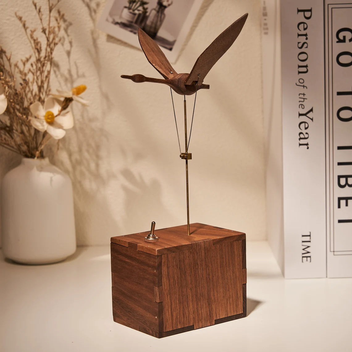 Wooden Swan, automata Swan, Music Box, Ornament, Bird Figurine, Wood art, Statue, Sculpture, Home Decor, Woodcarving, Handmade, Handcraft,Music is the poetry of birds