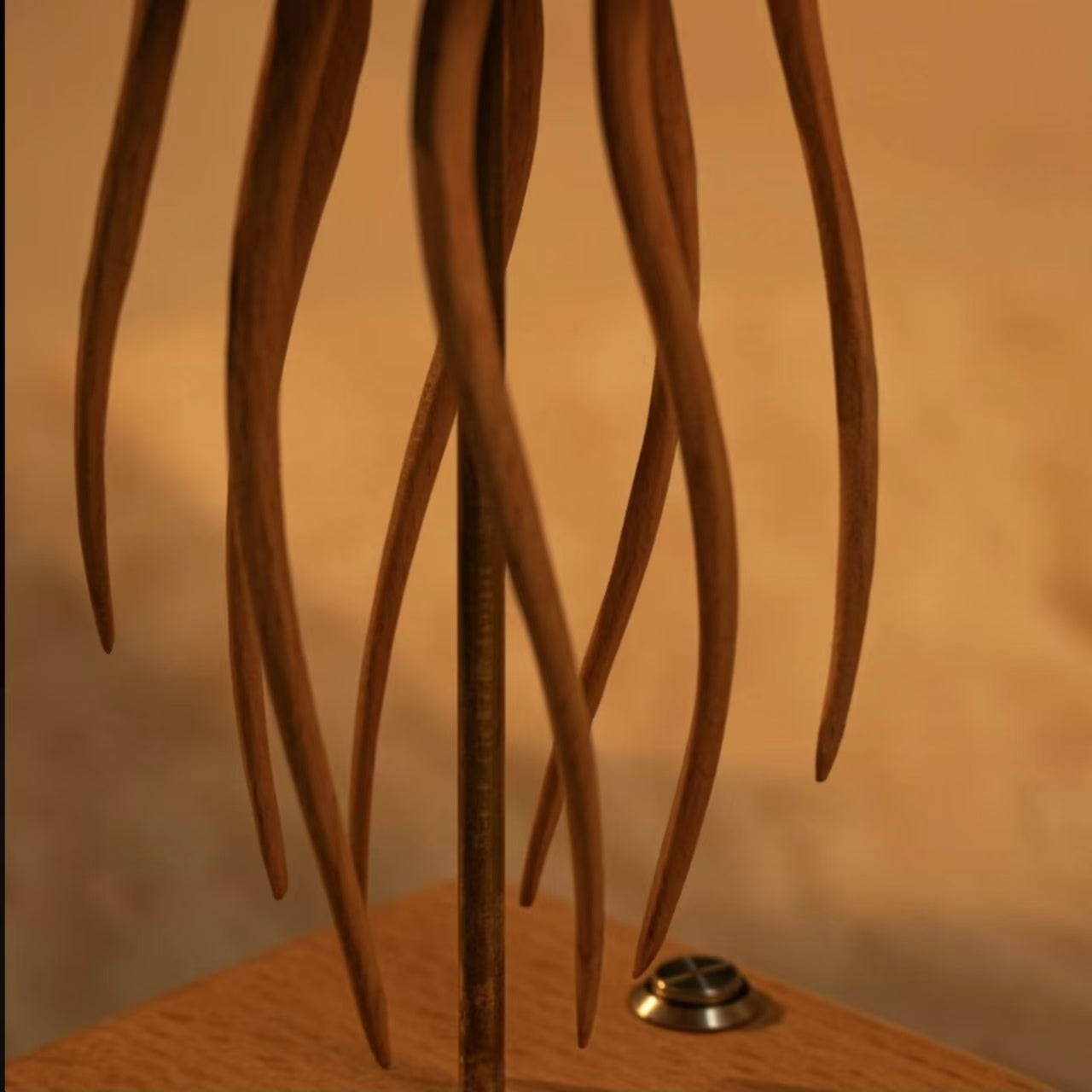 Wooden Jellyfish, automata Jellyfish, music box, wooden mechanical Jellyfish, Ornament, Wood art, Statue, Sculpture, Home Decor, Woodcarving,No music