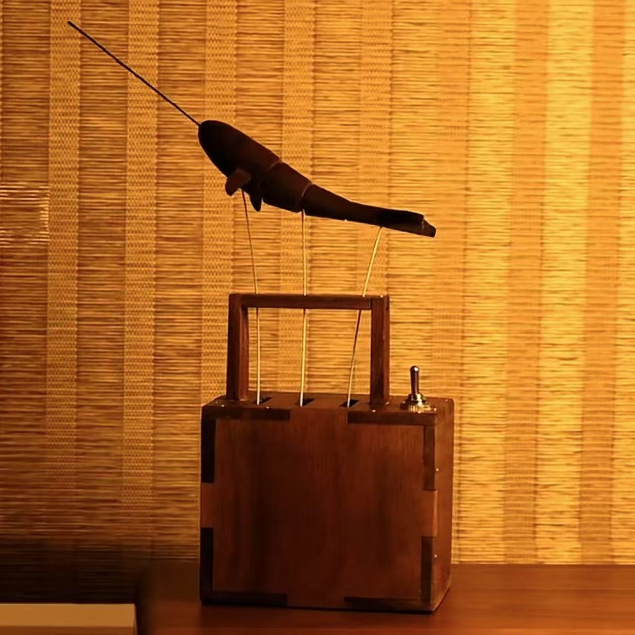 Wooden Whale, automata Whale, Narwhal music box, mechanical whale, Ornament, Wood art, Statue, Sculpture, Home Decor, Woodcarving, Handmade,Music is the poetry of birds