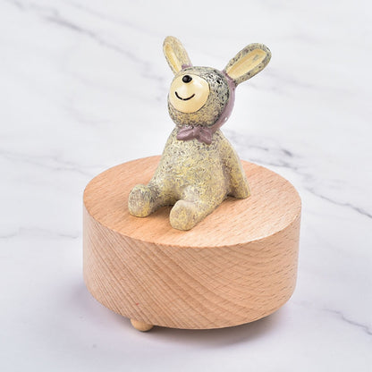 Personalized Wooden Music Box,Engraved Wooden Animal Music Box,Animal Musical Box,Wooden Baby Toy,Custom Newborn Gift,First Birthday For Her Look up at the stars round music box creative furniture ornaments holiday gift DIY wooden music box base