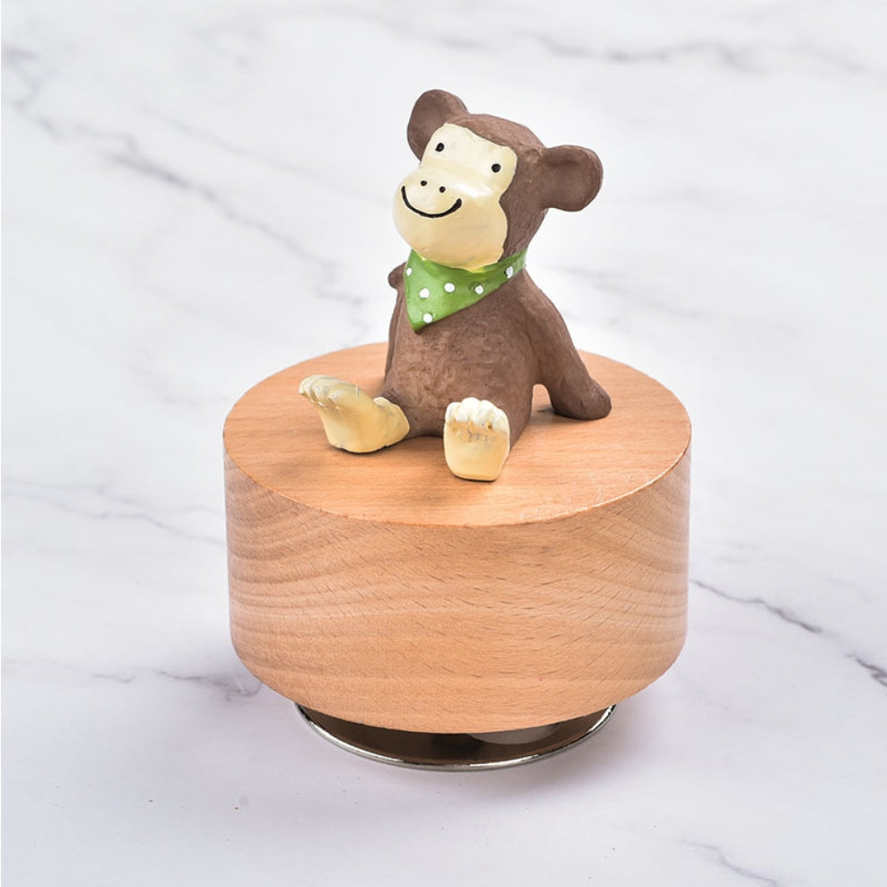 Personalized Wooden Music Box,Engraved Wooden Animal Music Box,Animal Musical Box,Wooden Baby Toy,Custom Newborn Gift,First Birthday For Her Look up at the stars round music box creative furniture ornaments holiday gift DIY wooden music box base