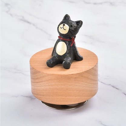 Personalized Wooden Music Box,Engraved Wooden Animal Music Box,Animal Musical Box,Wooden Baby Toy,Custom Newborn Gift,First Birthday For Her Look up at the stars round music box creative furniture ornaments holiday gift DIY wooden music box base