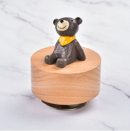 Personalized Wooden Music Box,Engraved Wooden Animal Music Box,Animal Musical Box,Wooden Baby Toy,Custom Newborn Gift,First Birthday For Her Look up at the stars round music box creative furniture ornaments holiday gift DIY wooden music box base